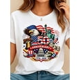 thumbnail image 2 of Women's Crew Neck Summer Tee USA 250th Anniversary Patriotic Print Regular Fit Top, 2 of 8
