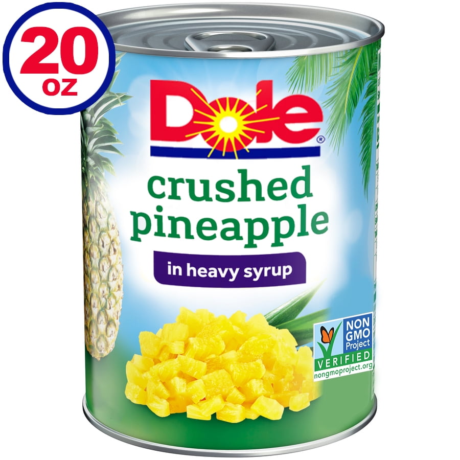 Dole Crushed Pineapple in Heavy Syrup, All Natural, 20oz Can Walmart