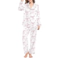 thumbnail image 2 of Aoiroe Satin Womens Pajama Sets Womens Winter Pajamas Lounge Sets For Women Plus Size Sets For Women Lounge Sets For Women Matching Pajama Pants Valentines Pajamas For Women Silk Pajamas White S, 2 of 5