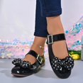 thumbnail image 4 of Willtoo Women's Dress Shoes Mary Jane Polka Dot Bow Ballet Flats Adjustable Buckle Strap Round Toe Non Slip Flat Shoes Party Wedding School Shoes, 4 of 5