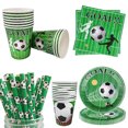 thumbnail image 2 of Platos para fiesta de fútbol, servilletas, tazas, pajitas, suministros para fiesta de fútbol, vajilla desechable, decoraciones para fiesta de cumpleaños temática para fanáticos del fútbol, 2 of 5