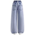 thumbnail image 4 of JAJAHO Girls Baggy Jeans Y2k Girls Elastic Waist Wide Leg Denim Pants For Teens Skater Streetwear 5-16Y, 4 of 6
