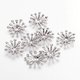 thumbnail image 1 of 50 piezas de topes de cuentas de hierro platino con forma de flor, tapas metálicas huecas para cuentas, espaciadores, accesorios para joyería y fabricación de bisutería., 1 of 3