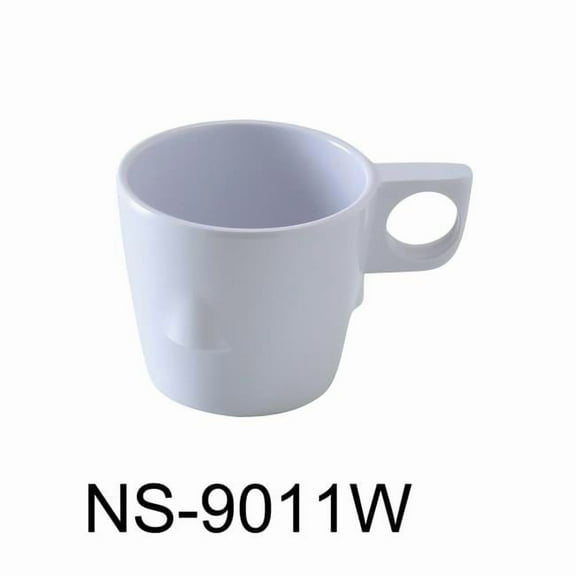 Yanco NS-9011W Coupe Pattern Coffee/Tea Cup, 8 oz Capacity, 3" Diameter, 2.75" Height, Melamine, White Color, Pack of 48
