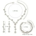 thumbnail image 6 of Faty-T Prom Jewelry Sets Silver Jewelry Set for Brides Bridesmaid Elegant Crystal Prom Earrings Necklace Bracelet Set Bridal Wedding Prom Dresses Costume Jewelry for Women, 6 of 13