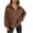 Coffee, variant on Up to 30% off Women's Oversized Sweatshirts Quarter Half Zip Hoodies Long Sleeve Pullover Tops Fall Teen Girl Trendy Clothes