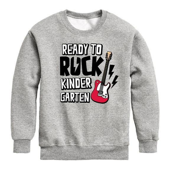 Instant Message - Ready To Rock Kindergarten - Toddler & Youth Crewneck Fleece Sweatshirt