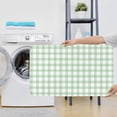 thumbnail image 7 of Bathroom Rugs Sets 3 Piece - light green checkered Grid Absorbent Non Slip Bath Mats, U-Shape Toilet Lid Cover, Contour Mat, Soft Washable Shower Mats Bath Rug Mat for Bathroom Tub Toilet, 7 of 7