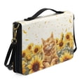 thumbnail image 2 of FOR U DESIGNS Sunflower Cat Bible Bags for Women Tote Reusable PU Leather Bible Case with Adjustable Strap Bible Study Tote Bag Personalized Book Organizer Bag for Bible Study Religious Size L, 2 of 7