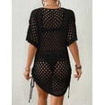 thumbnail image 5 of Bsubseach Women Crochet Dresses Hollow Out Knit Swimsuit Cover up with Drawstring, 5 of 8