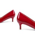 thumbnail image 4 of Zhabtuc Womens Kitten Heels,2 Inch Low Heel Pumps Slip On Closed Pointed Toe Pumps Office Work Shoes Dress Pumps Red Size 8, 4 of 8