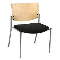 KFI Studios Evolve Big & Tall Dining Chair, Natural Wood Back, Black Seat