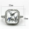 thumbnail image 2 of Womens Rings High polished (no plating) Stainless Steel Ring with AAA Grade CZ in Clear TK1226, 2 of 4