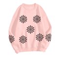thumbnail image 4 of larppty Women Christmas Sweatshirt Snowflake Xmas Long Sleeve Pullover Cute Shirt Top (Pink, L), 4 of 8