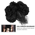 thumbnail image 3 of Flor de simulación de Halloween Diadema de malla negra Corona floral Disfraz de Halloween, 3 of 5