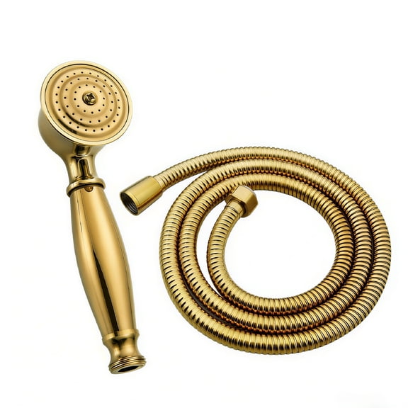 FACEGA Gold Color Brass Hand Shower Head Telephone Style Bathroom Handheld Shower Spray with 1.5m Shower Hose