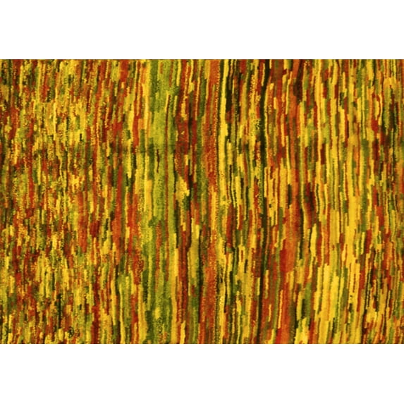 Ahgly Company Machine Washable Indoor Rectangle Southwestern Yellow Country Area Rugs, 4' x 6'