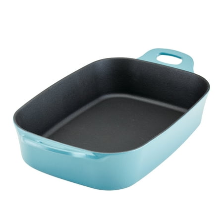 

Rachael Ray NITRO Cast Iron Roasting Pan 9-Inch x 13-Inch Agave Blue