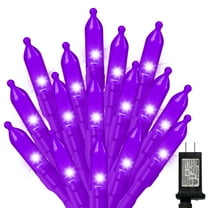 LAMPHOME Purple Halloween String Lights Outdoor, 32.5FT 100 LED Waterproof Christmas Lights with 16 Lighting Modes for Halloween Garden Party Christmas Xmas Tree Lights Decor