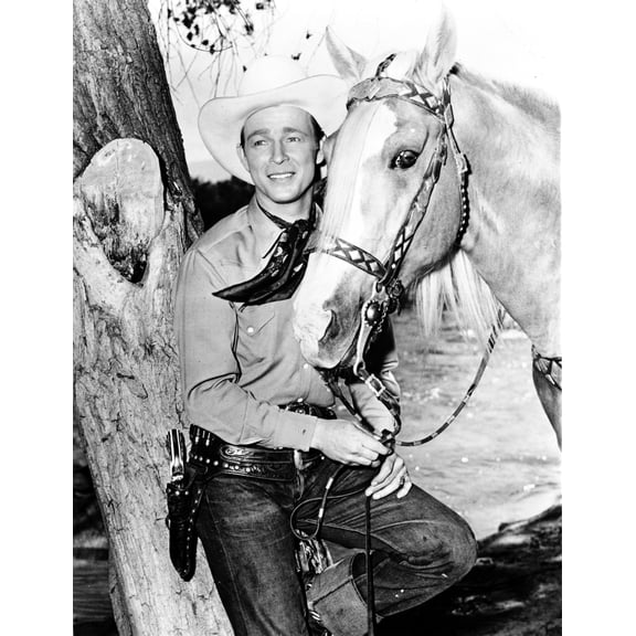 Roy Rogers in a cowboy costume with a horse Photo Print (24 x 30)
