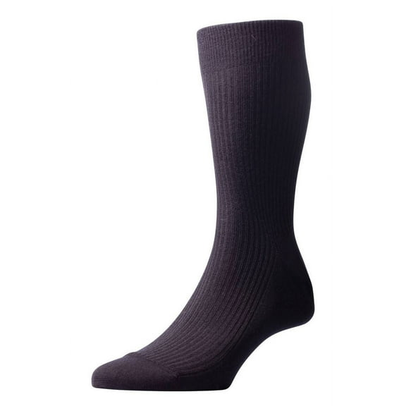 Pantherella Mens Naish Rib Merino Wool Socks - Black - Extra Small (Extra Small - 10" | 5.5-6 UK | 38-39 EUR)