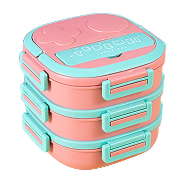 Fiambrera bento de acero inoxidable con rejilla y cuchara. Fiambrera para estudiantes. 1600ml