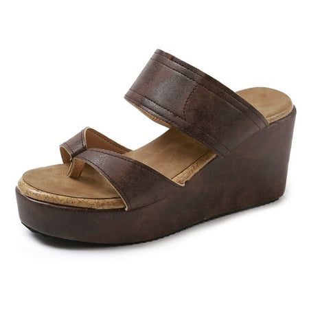 

1 Pair Women Platform Wedge High Heels Sandals Anti-slip Breathable for Summer 39