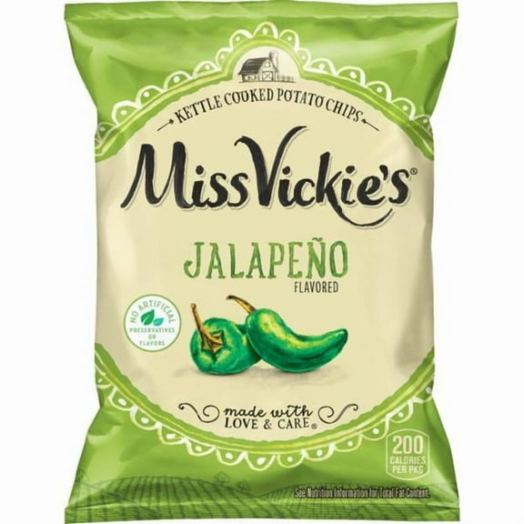 Miss Vickie's Kettle Cooked Potato Chips Jalapeno Flavored 22 Oz