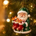 thumbnail image 2 of Cute Santa Claus Acrylic Christmas Ornaments Decorations, Xmas Hanging Tree Pendants, Seasonal Indoor Outdoor Decor for Christmas Tree Mantel Window Wall, 2 of 7