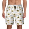 thumbnail image 2 of Picia Sea Turtle Basking in the Sun pattern Mens Swim Trunks with Compression Liner Stretch Beach Shorts Quick Dry with Zipper Pockets No-Chafing Board Shorts-, 2 of 9