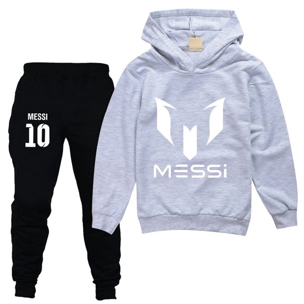 Ropa deportiva para niñas, superestrella de fútbol argentino, moda para niños, sudaderas con capucha, pantalones, conjunto de ropa para niños, chándal de primavera y otoño zhangmenya LED