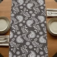 thumbnail image 5 of Table Runners 72 Inches Long Dress Scarves, Grey Paisley Farmhouse Kitchen/Dining Table Runner, Coffee Tablerunners, Ethnic Vintage Floral Botanical Abstract 16x72 Inch, 5 of 9