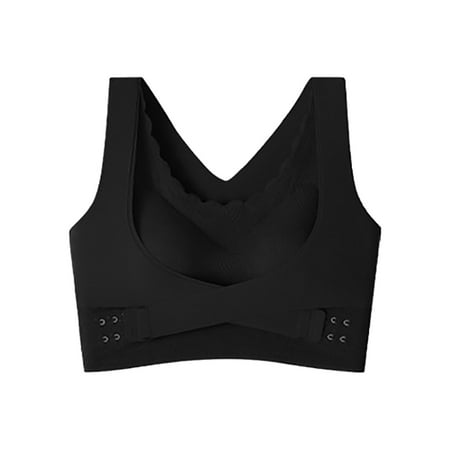 

NECHOLOGY Minimizer Bras For Women Full Coverage Women s Blissful Benefits Underarm-Smoothing with Seamless Stretch Wireless Lightly Lined Comfort Bra Black XX-Large