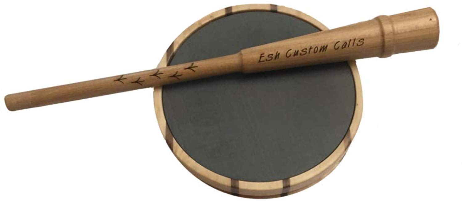 Esh Custom Calls Laminate Turkey Call with Hickory Striker Pot Pan
