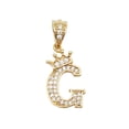 thumbnail image 3 of Cadena y dije de brillos con corona de oro laminado letra G, 3 of 8