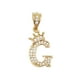 thumbnail image 3 of Cadena y dije de brillos con corona de oro laminado letra G, 3 of 8