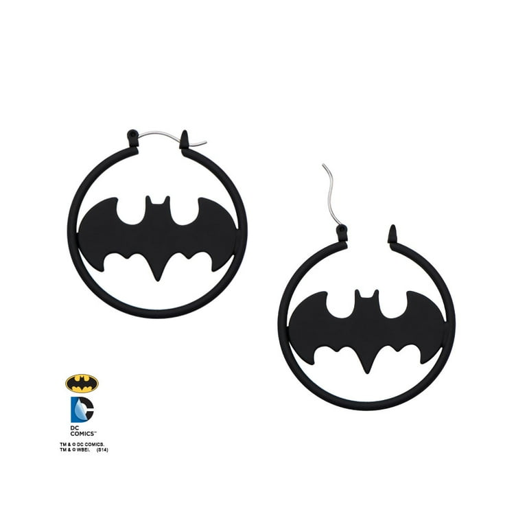 Batman hoop earrings shop