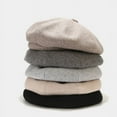 thumbnail image 3 of CoCopeanut Topi Baret Musim Dingin untuk Wanita Baret Warna Solid Beanies Wanita Mode Gadis Musim Gugur Hangat Gorros Topi Wanita Gadis Artis Perancis, 3 of 6