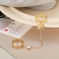 thumbnail image 4 of CILENON Gold Band Ring Woman Punk Style Chain Ring Opening Adjustable Ring Butterfly Ring Set Gold Engagement Rings for Women Thumb Rings for Women Ring Set for Women(Gold,One Size), 4 of 4