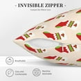 thumbnail image 5 of Square Throw Pillow Covers with Core, Christmas Stocking Prints Pillows for Sofa Beds, 16 x 16 inches Beige, 5 of 9