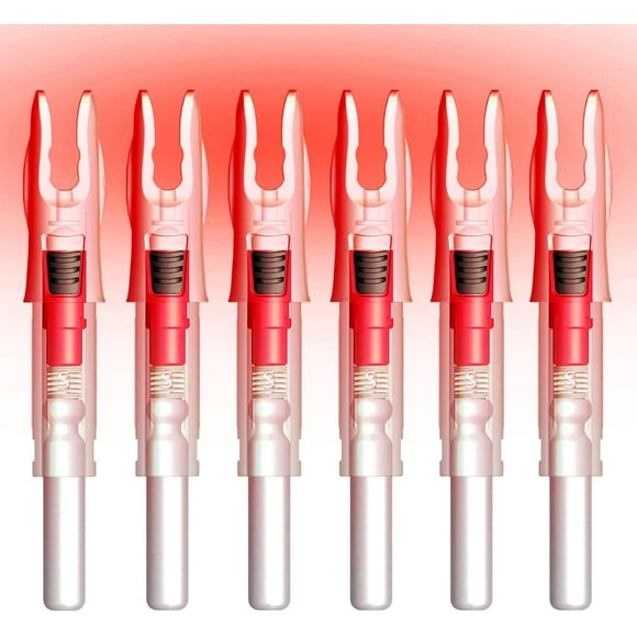 Linpeng 6PCS Lighted Nocks for Arrows with. 165/G. 204/X. 233/H. 244/S. 246/GT. Light Up Nocks with ON/Off Switch for Archery Hunting
