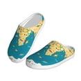 thumbnail image 2 of Daiia World Map With Landmarks Print Women’s Fuzzy Slippers Memory Foam Lightweight House Shoes Cozy Loafer Flannel House Shoes-42/43, 2 of 7