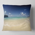 thumbnail image 2 of Designart Crystal Waters of Grand Cayman - Seashore Photo Throw Pillow - 18x18, 2 of 5