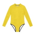 thumbnail image 3 of Swimsuit for Girls, Long Sleeve One Piece Rashguard, Solid Color Beach Vacation Swimsuit for Kids 2-13 Years, 3 of 7