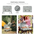 thumbnail image 4 of 2-Burner Propane Gas Grill, Portable Tabletop BBQ with Lid and Foldable Legs, Carbon Steel Smoker with Thermometer, Silver, for Camping, Picnic, Patio and Outdoor Cooking, 4 of 7
