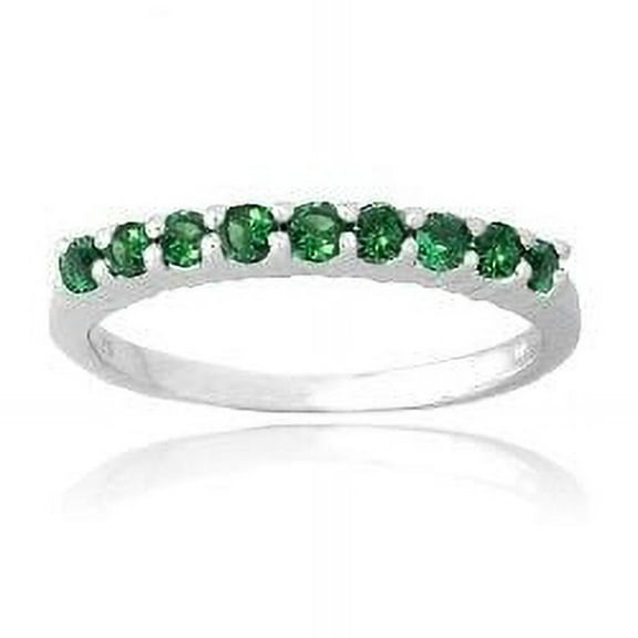 Stackable Band Ring Emerald Wedding Eternity Ring 925 Sterling Silver Gemstone Jewelry For Women Gift