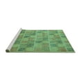 thumbnail image 2 of Ahgly Company Machine Washable Indoor Round Abstract Turquoise Blue Modern Area Rugs, 3' Round, 2 of 4