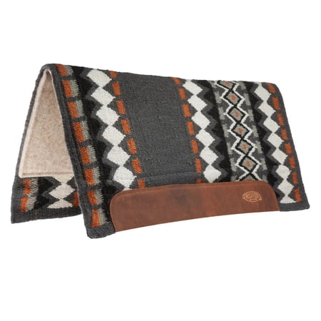 Weaver Leather Flex Felt Contoured Western Saddle Pad - Shock-Absorbing Wool Felt Amarillo-Charcoal/Black/Rust / 32x34 / 3/4