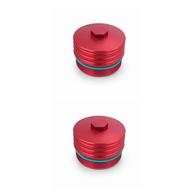 Decodeary CNC Processed Aluminum Oil Filter Cover For N53 N55 - Good Dissipation Prevent Oil Leakage Red 2Set