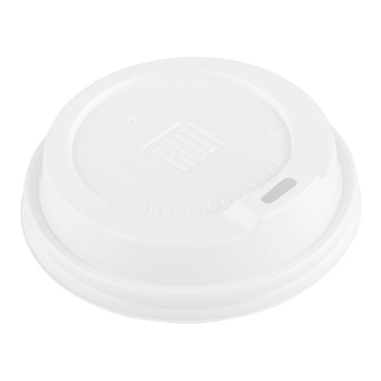 Bev Tek White Plastic Hot / Cold Drinking Cup Pop Lock Lid - Fits 12, 16  and 24 oz - 100 count box